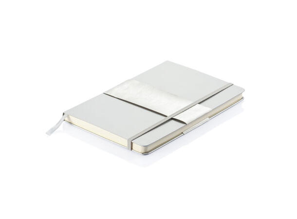 A5 hardcover notatbok sølv 